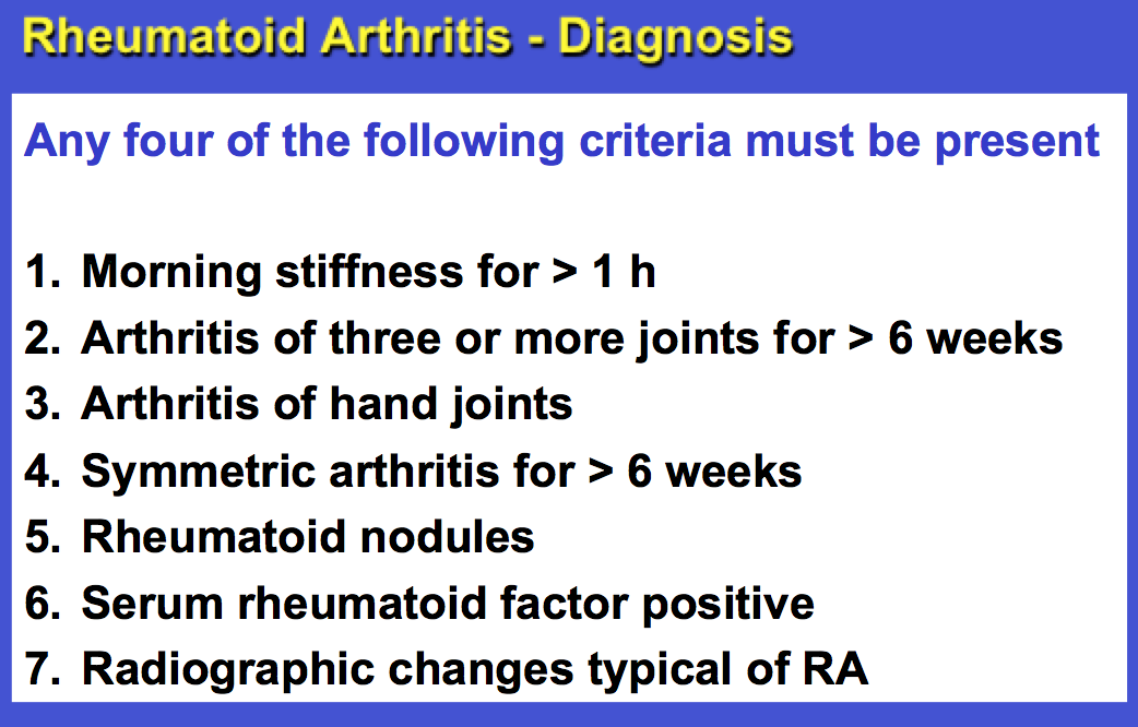 rheumatoid arthritis diagnosis)